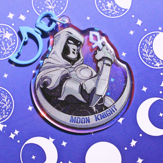 Moon Knight Keychain - Rainbow Acrylic