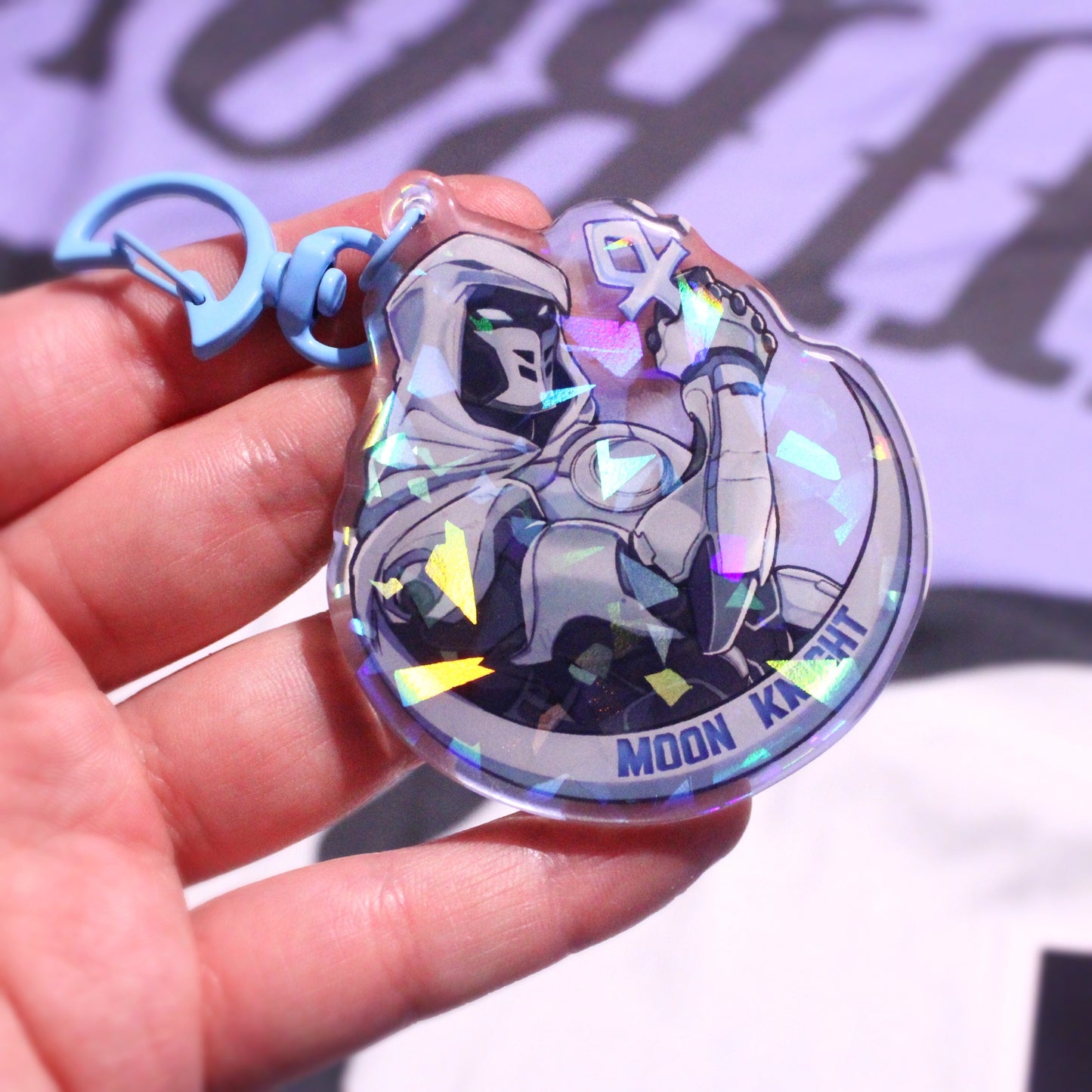 Moon Knight Keychain - Broken Glass Effect