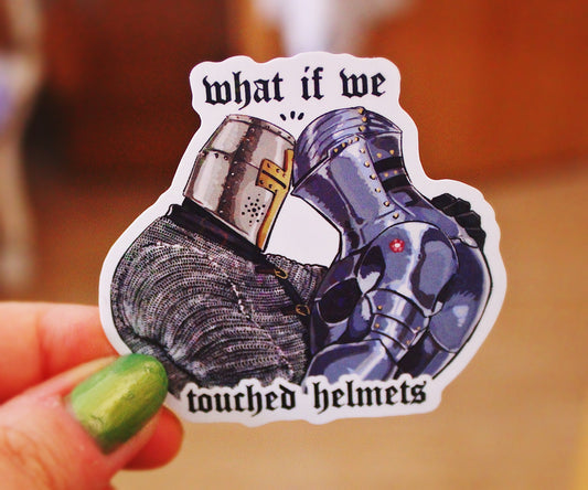 What If We Touched Helmets Sticker