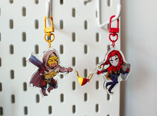 Leper/Jester Magnet Heart Keychain