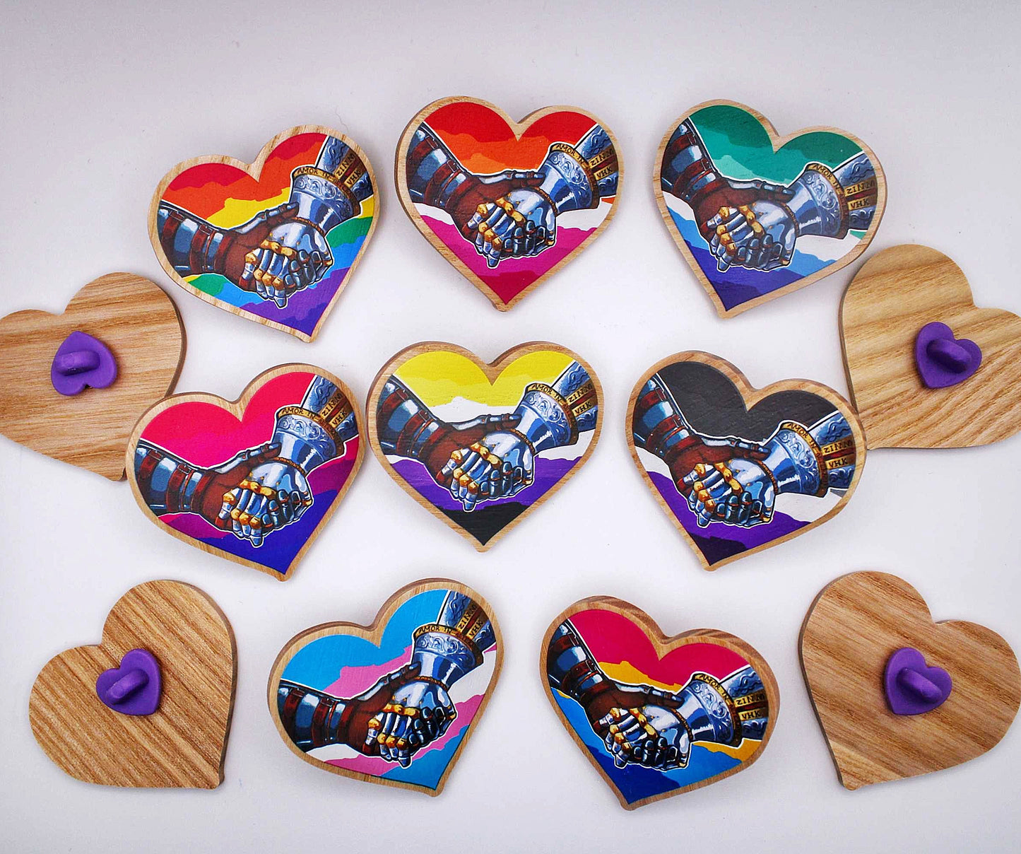 🏳️‍🌈Knights Heart Wooden Pins