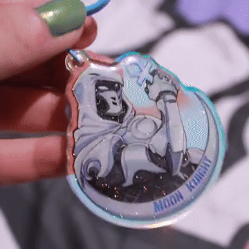 Moon Knight Keychain - Rainbow Acrylic