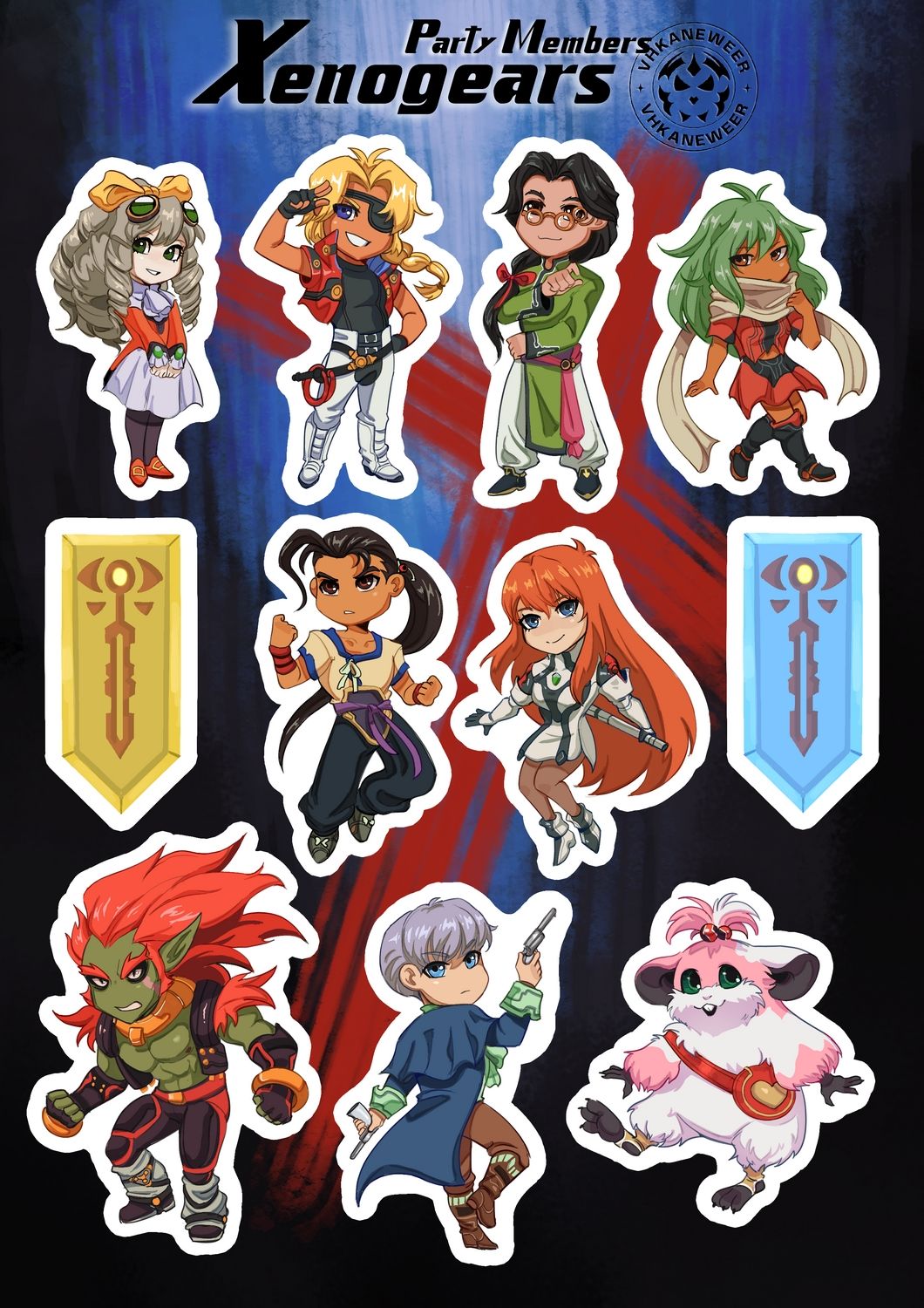 Xenogears Party Members Sheet