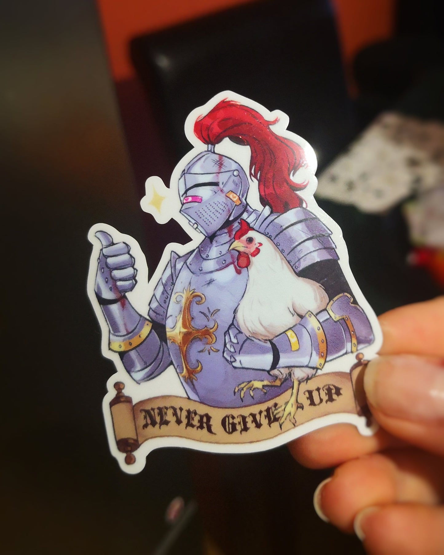 Never Give Up Fridge Magnet