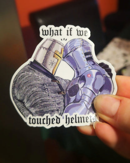 What If We Touched Helmets Fridge Magnet