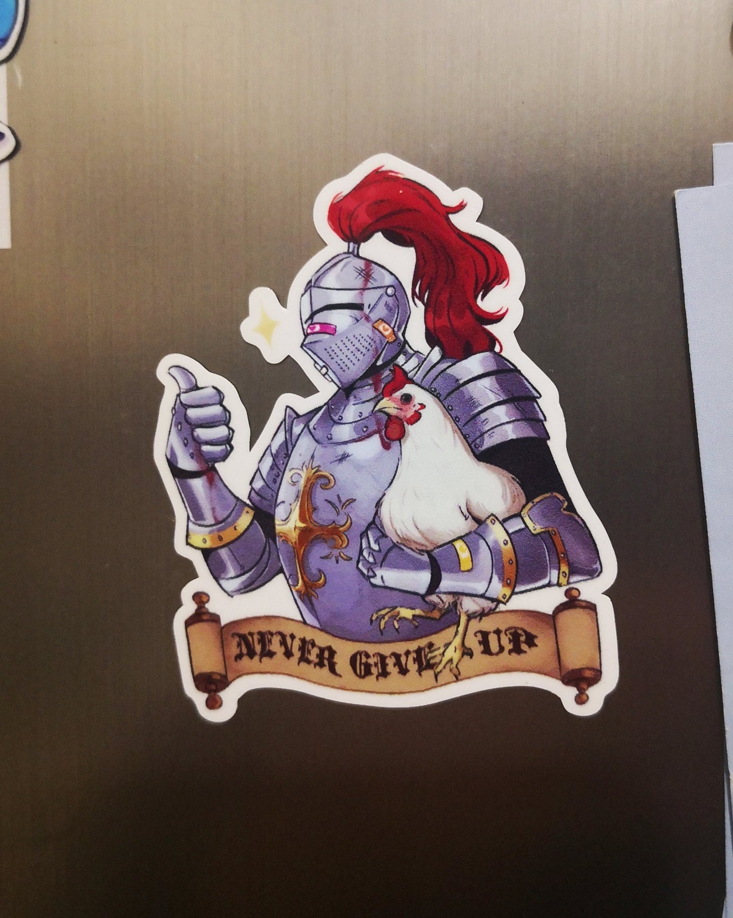 Never Give Up Fridge Magnet